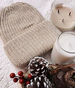 Chunky Marled Yarn And Solid Color Soft Knit Hat