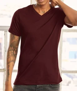 Men'S Classic Soft Heathered Short Sleeve V-Neck T-Shirt