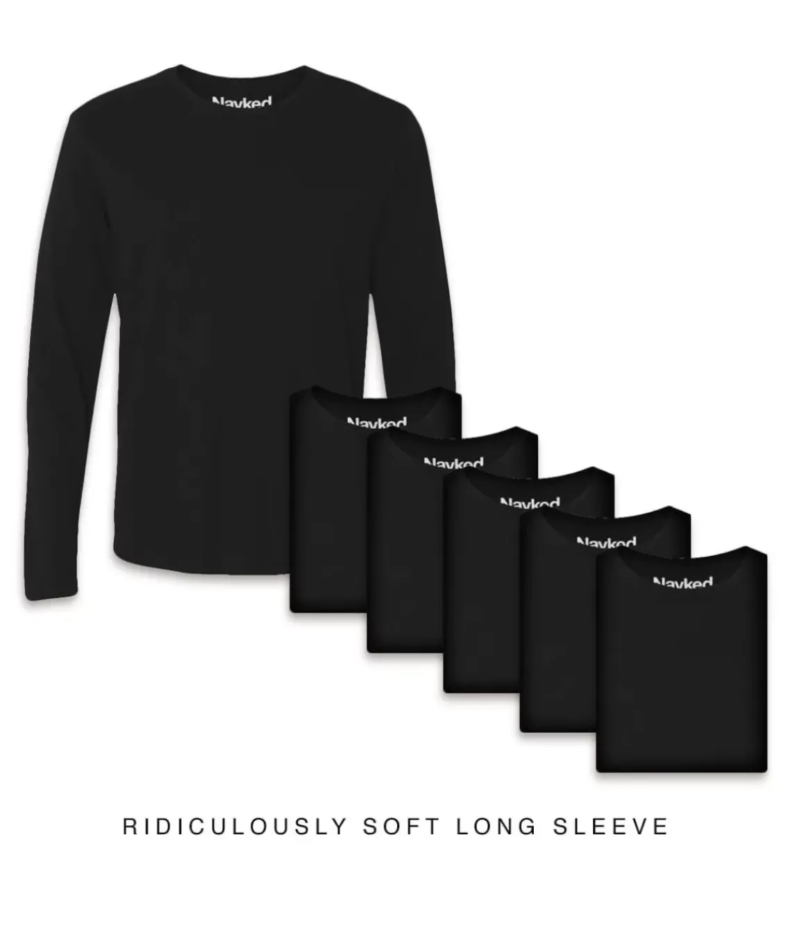 Men'S 6Pk Ridiculously Soft Long Sleeve 100% Cotton T-Shirt