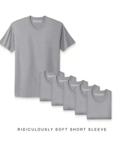 Men'S 6Pk Ridiculously Soft Short Sleeve Crew Neck 100% Cotton T-Shirt