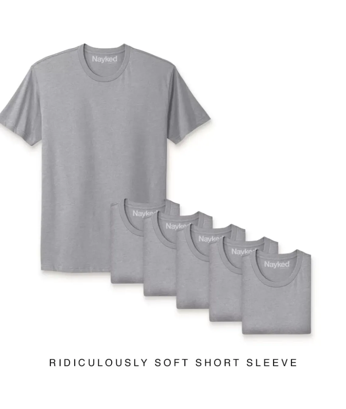 Men'S 6Pk Ridiculously Soft Short Sleeve Crew Neck 100% Cotton T-Shirt