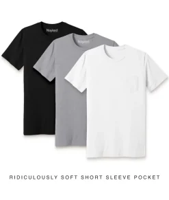 Men'S 3Pk Ridiculously Soft 100% Cotton Pocket T-Shirt Favorites