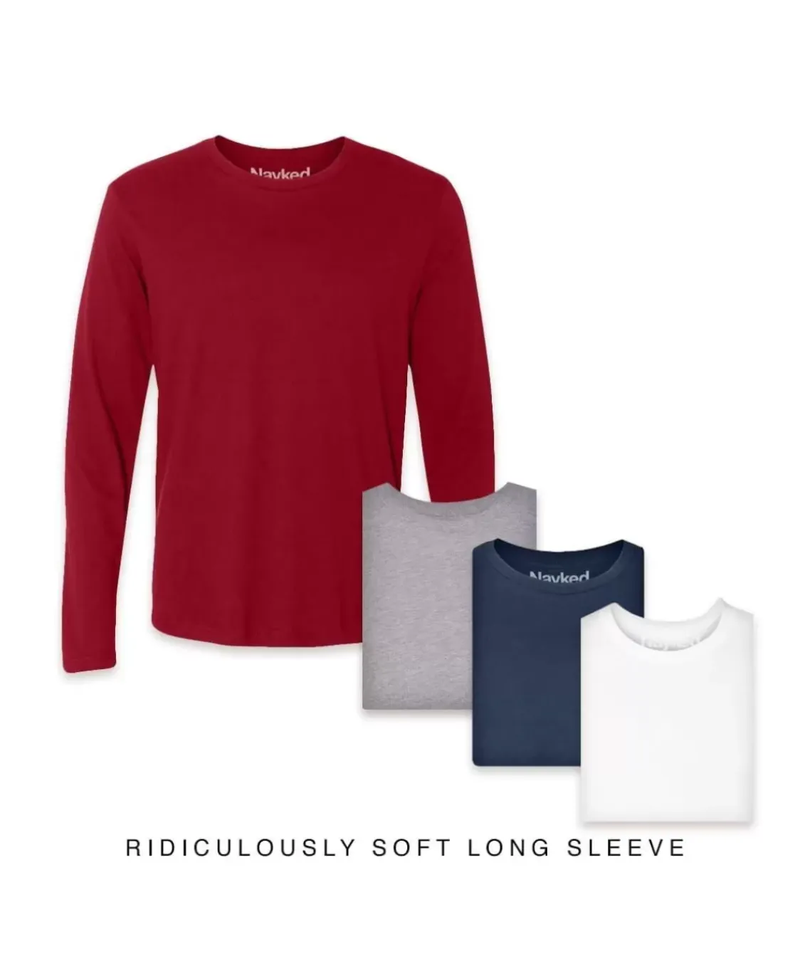 Men'S 4Pk Ridiculously Soft Long Sleeve 100% Cotton T-Shirt