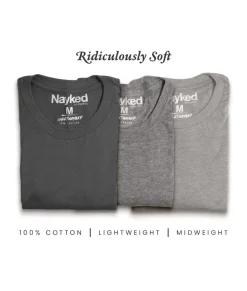 Men'S 3Pk Tri-Nayked Short Sleeve Crew Neck T-Shirts