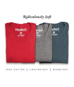 Men'S 3Pk Tri-Nayked Short Sleeve Crew Neck T-Shirts