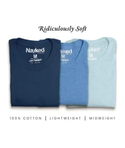 Men'S 3Pk Tri-Nayked Short Sleeve Crew Neck T-Shirts