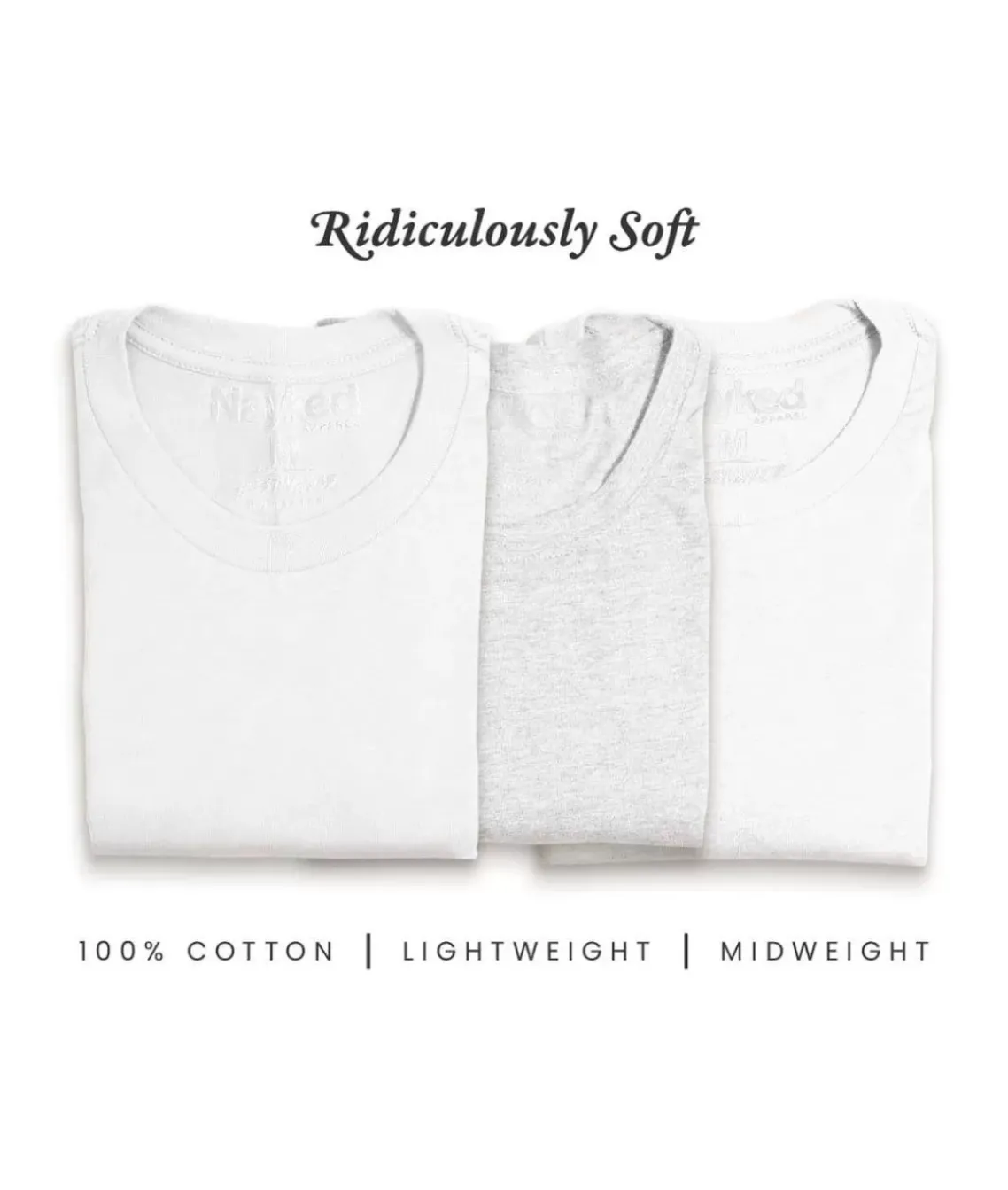 Men'S 3Pk Tri-Nayked Short Sleeve Crew Neck T-Shirts