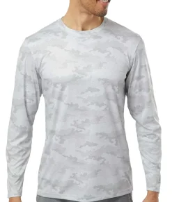 Men'S Pompano Performance Upf Camo Long Sleeve T-Shirt