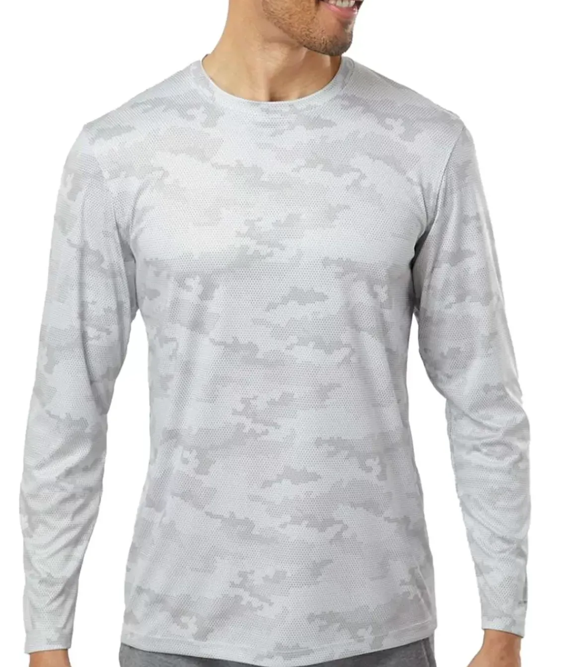 Men'S Pompano Performance Upf Camo Long Sleeve T-Shirt
