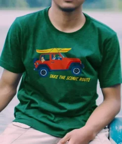 Men'S Ridiculously Soft 100% Cotton Graphic Tee | Take The Scenic Route