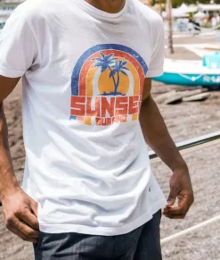 Men'S Ridiculously Soft 100% Cotton Graphic Tee | Sunset Surfing
