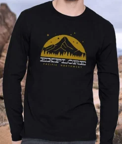 Men'S Ridiculously Soft Cotton Long Sleeve Graphic Tee | Explore