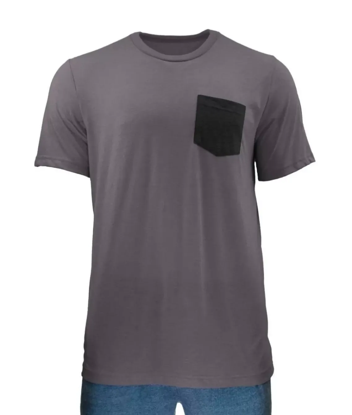 Men'S Ridiculously Soft Contrast Pocket Short Sleeve Crew Neck T-Shirt