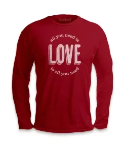 Men'S Ridiculously Soft Cotton Long Sleeve Graphic Tee | All You Need Is Love