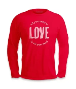 Men'S Ridiculously Soft Cotton Long Sleeve Graphic Tee | All You Need Is Love