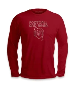 Men'S Ridiculously Soft Cotton Long Sleeve Graphic Tee | Football And Beer