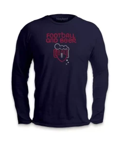 Men'S Ridiculously Soft Cotton Long Sleeve Graphic Tee | Football And Beer