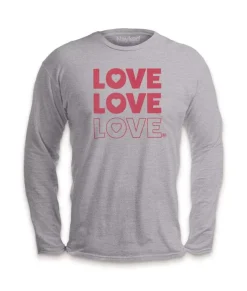 Men'S Ridiculously Soft Cotton Long Sleeve Graphic Tee | Love Love Love