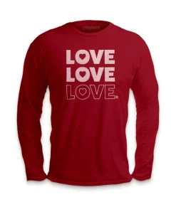 Men'S Ridiculously Soft Cotton Long Sleeve Graphic Tee | Love Love Love
