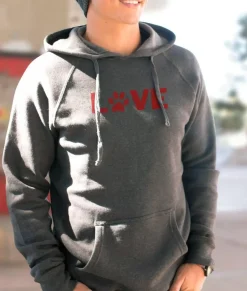Men'S Ridiculously Soft Midweight Raglan Hooded Valentine'S Day Graphic Sweatshirt | Love My Pet