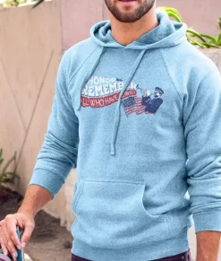 Men'S Ridiculously Soft Midweight Raglan Hooded Graphic Sweatshirt | Honor And Remember