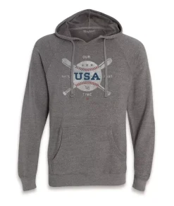Men'S Ridiculously Soft Midweight Raglan Hooded Sweatshirt | Vintage Baseball Graphic