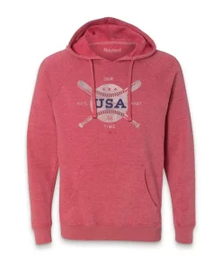 Men'S Ridiculously Soft Midweight Raglan Hooded Sweatshirt | Vintage Baseball Graphic