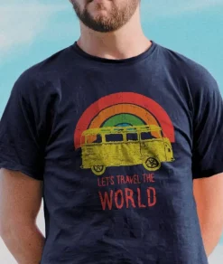 Men'S Ridiculously Soft Midweight Graphic Tee | Let'S Travel The World