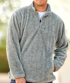 Men'S Ridiculously Soft Shag Sherpa Quarter-Zip Pullover
