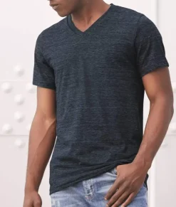 Men'S Short Sleeve Slub Jersey V-Neck T-Shirt