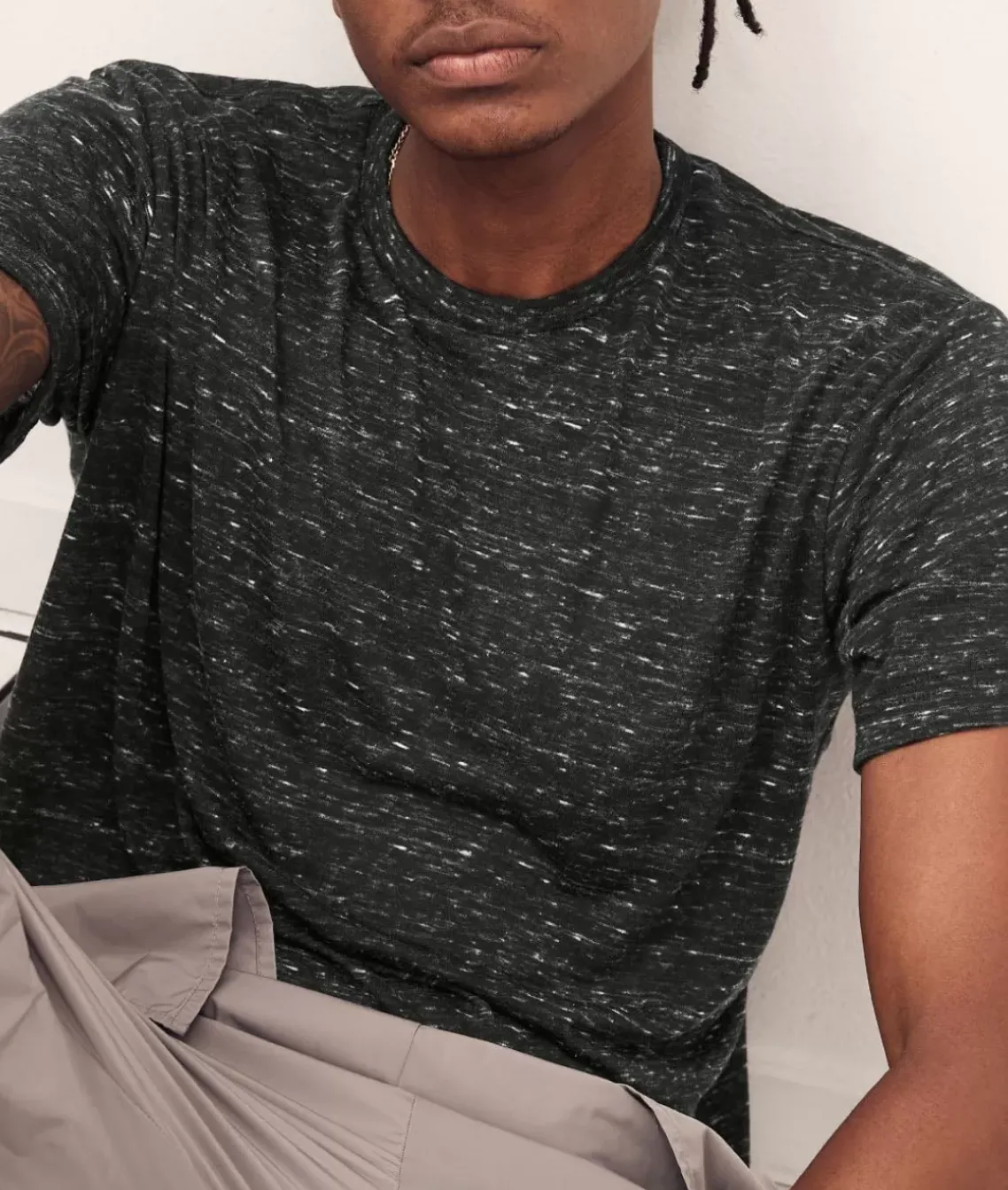 Men'S Soft Marble Jersey Short Sleeve Crew Neck T-Shirt