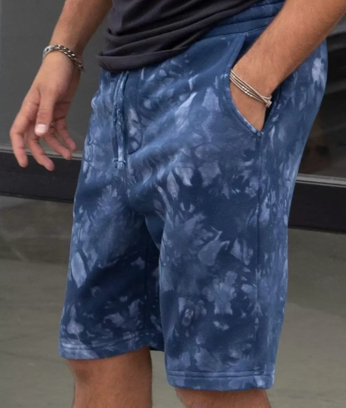 Men'S Tie Dye Fleece Shorts