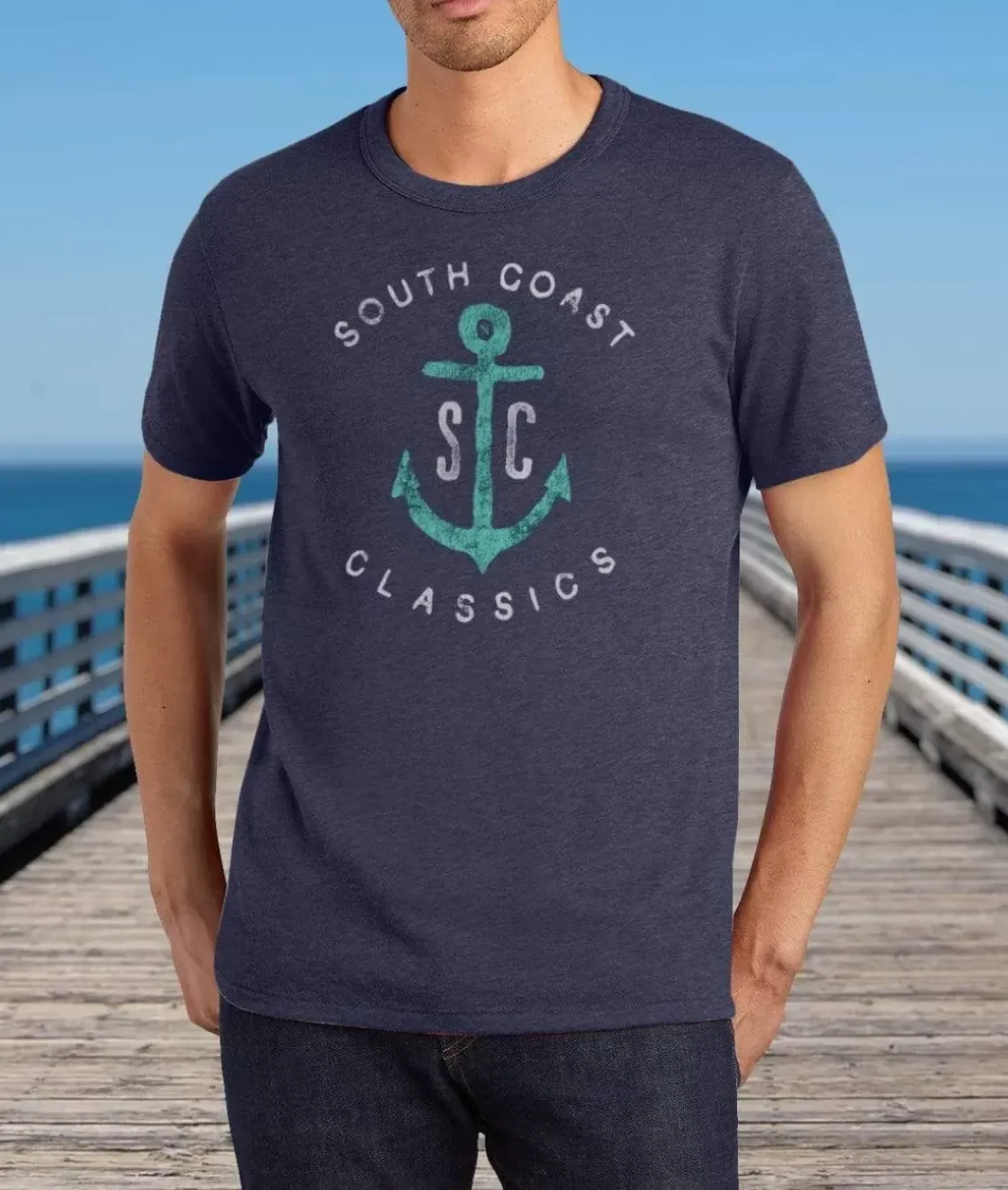 Men'S Vintage Soft Cotton Poly Graphic T-Shirt | Sc Anchor