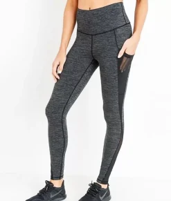 Real Women'S Plus High-Waist Splice Mesh Pocket Full Leggings/Discontinued