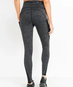 Real Women'S Plus High-Waist Splice Mesh Pocket Full Leggings/Discontinued