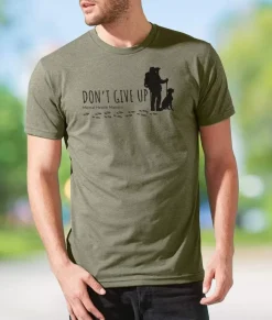 Ridiculously Soft Crew Neck Graphic T-Shirt | Don'T Give Up-Hike With Your Dog