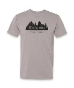 Ridiculously Soft Crew Neck Graphic T-Shirt | Mend The Mind-Treeline And Lake Graphic