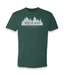Ridiculously Soft Crew Neck Graphic T-Shirt | Mend The Mind-Treeline And Lake Graphic