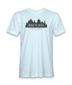 Ridiculously Soft Crew Neck Graphic T-Shirt | Mend The Mind-Treeline And Lake Graphic