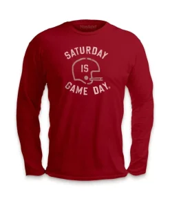 Ridiculously Soft Saturday Is Game Day Graphic Long Sleeve Crew Neck T-Shirt
