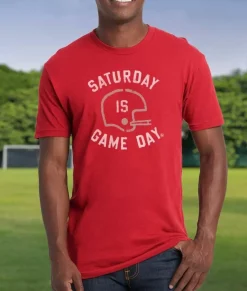 Ridiculously Soft Saturday Is Game Day Graphic Short Sleeve Crew Neck T-Shirt