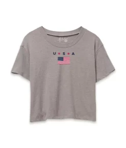 Ridiculously Soft Women'S Cropped Flag Tee