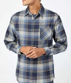 Soft Flannel Plaid Shirt With Chest Pocket
