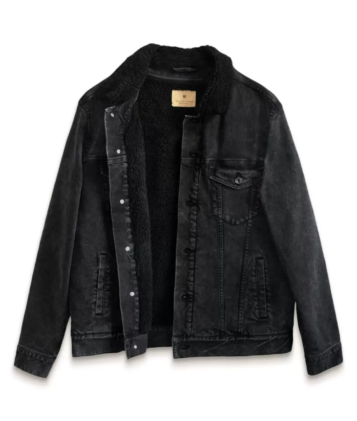 Unisex Soft Sherpa Lined Vintage Denim Jacket