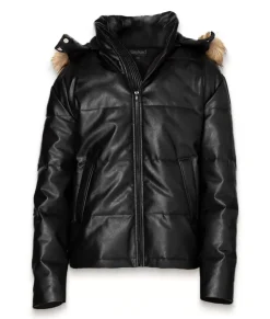 Vegan Leather Recycled Puffer Jacket