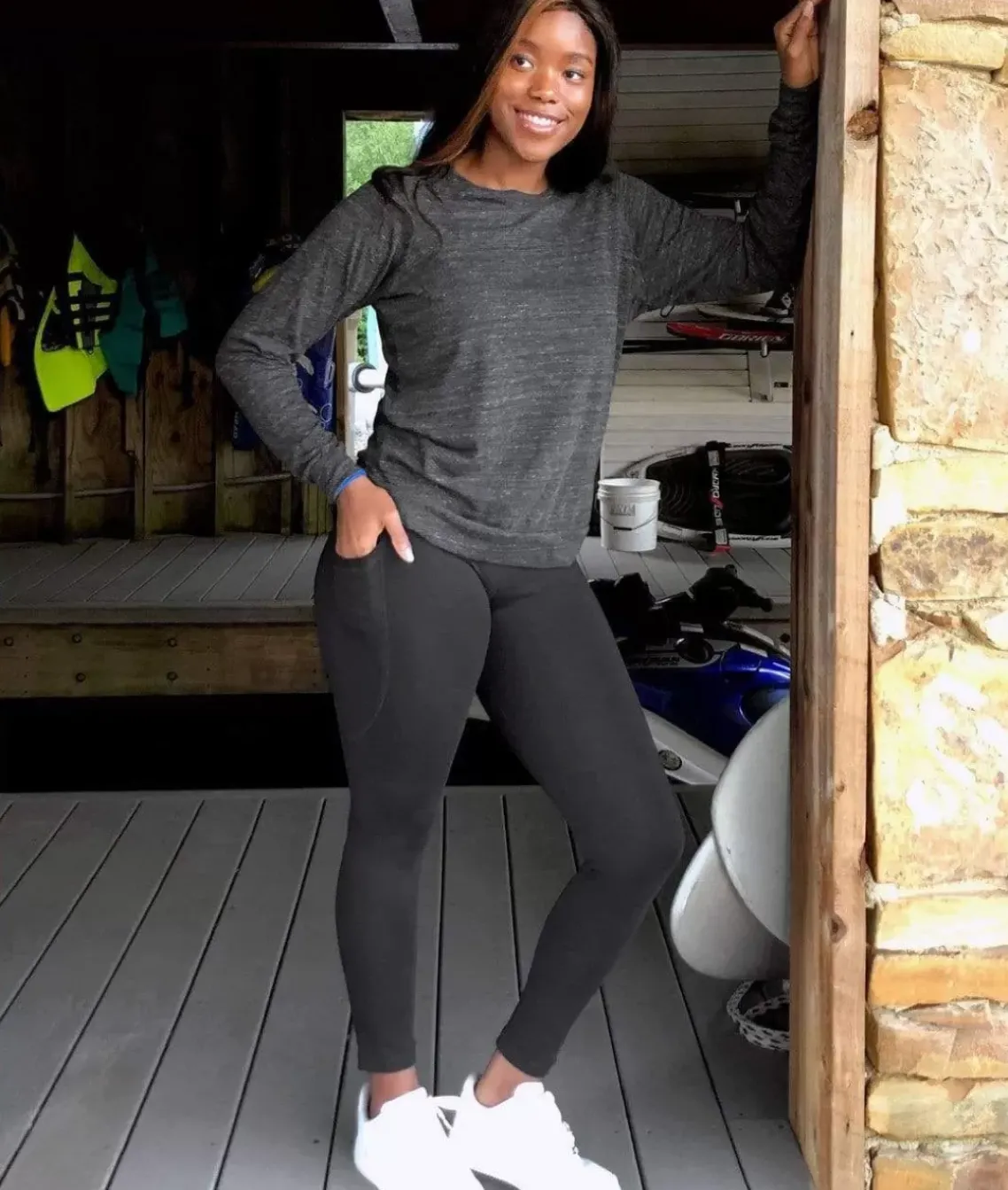 Women'S High Waist Pocketed Athleisure Leggings