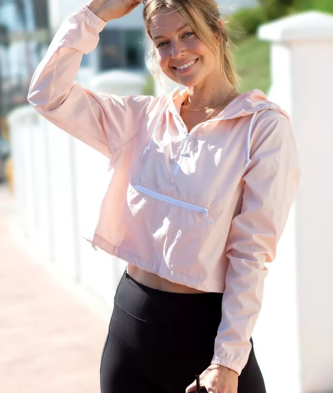 Women'S Lightweight Pullover Cropped Windbreaker