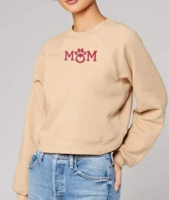 Women'S Ridiculously Soft Mid-Length Raglan Graphic Pullover | Mom Paw Print