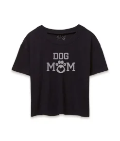 Women'S Ridiculously Soft Vintage Crop Graphic Tee | Dog Mom