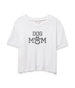 Women'S Ridiculously Soft Vintage Crop Graphic Tee | Dog Mom